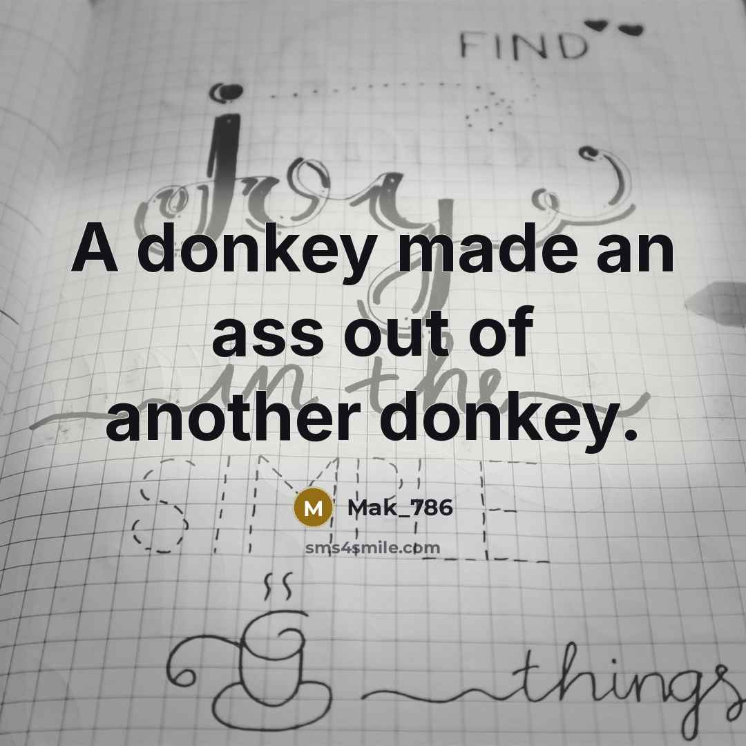 “A donkey made an ass out of another donkey.” quote by Mak_786