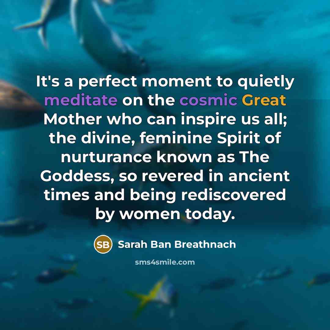 “It's a perfect moment to quietly meditate on the cosmic…” quote by Sarah Ban Breathnach