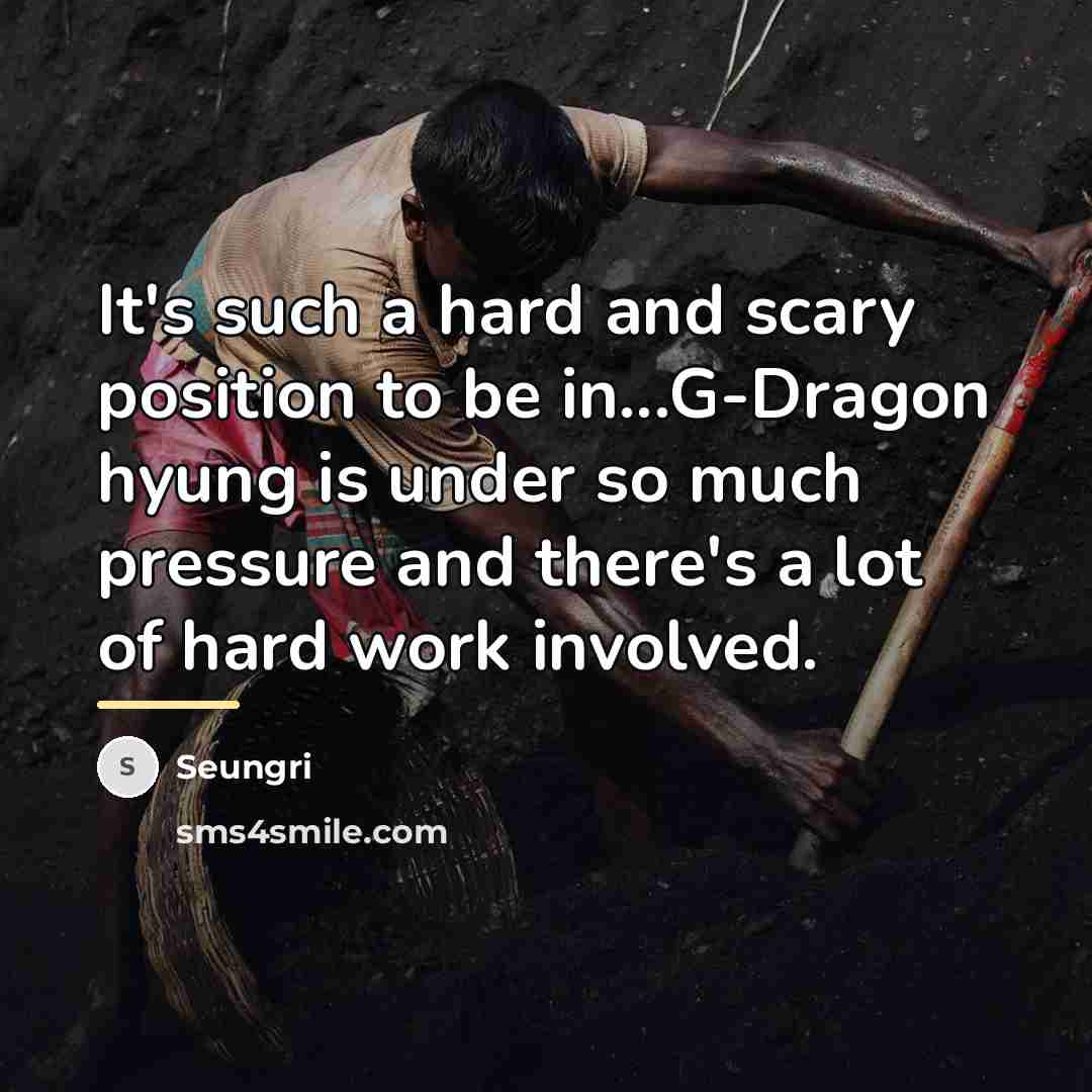 “It's such a hard and scary position to be in...G-Dragon…” quote by Seungri