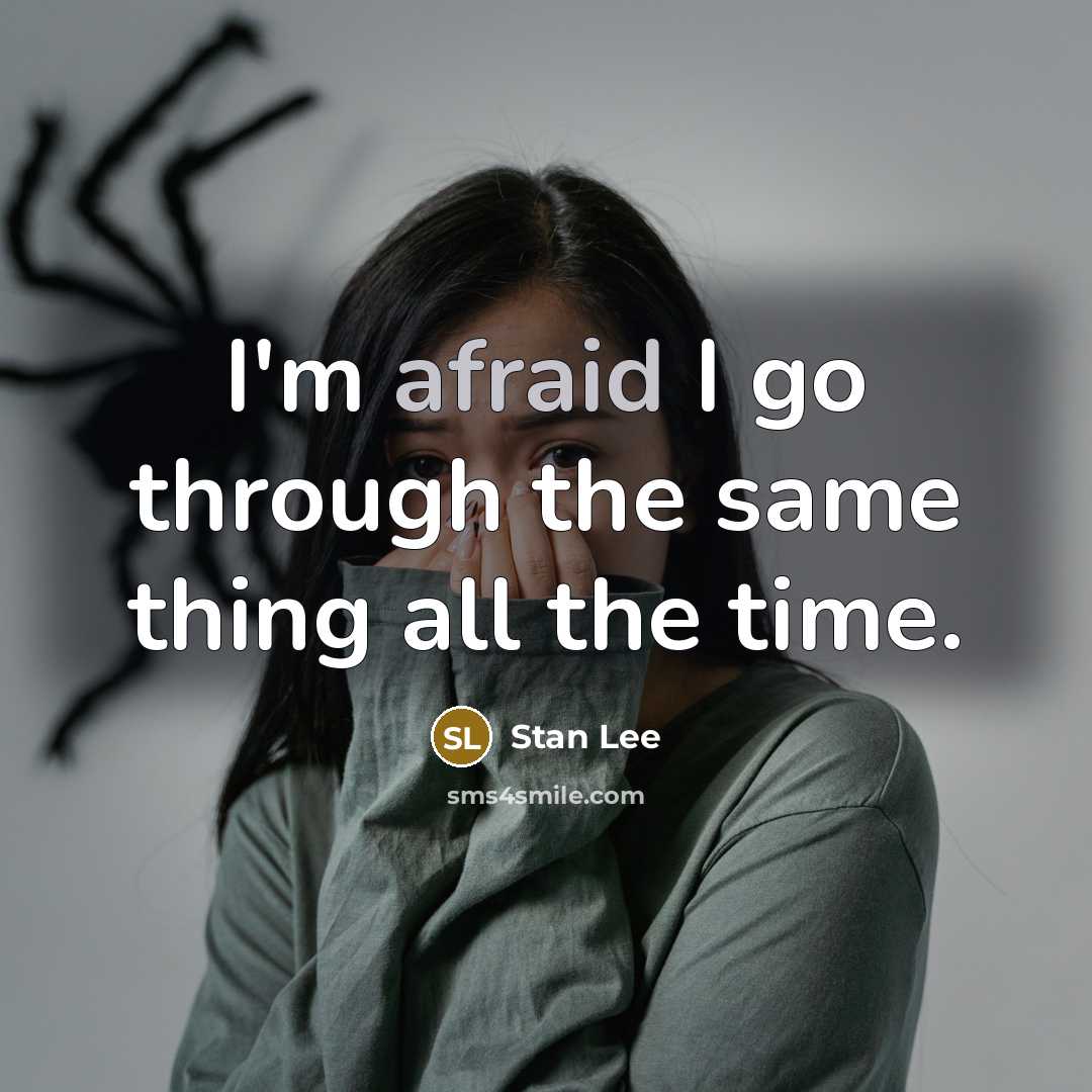 “I'm afraid I go through the same thing all the time.” quote by Stan Lee