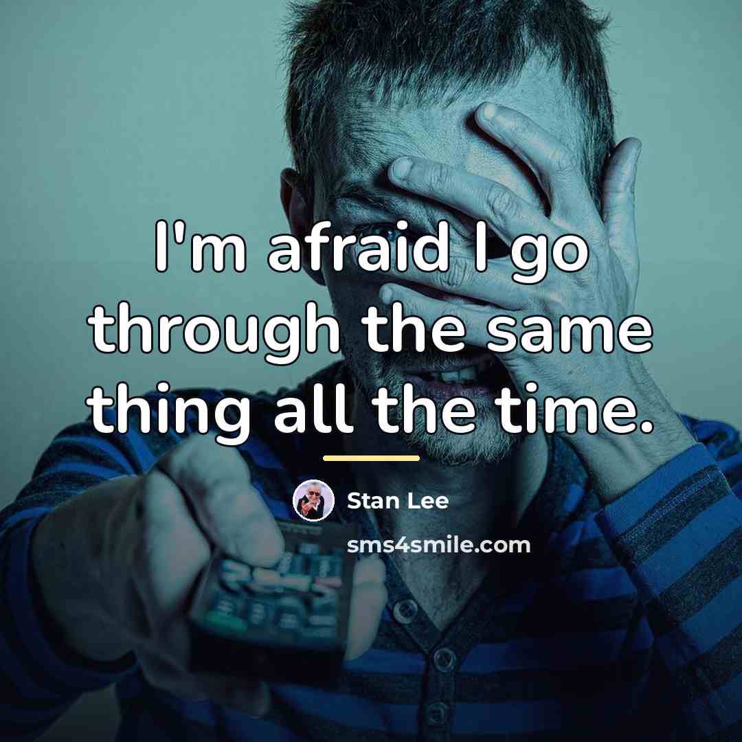 “I'm afraid I go through the same thing all the…” quote by Stan Lee