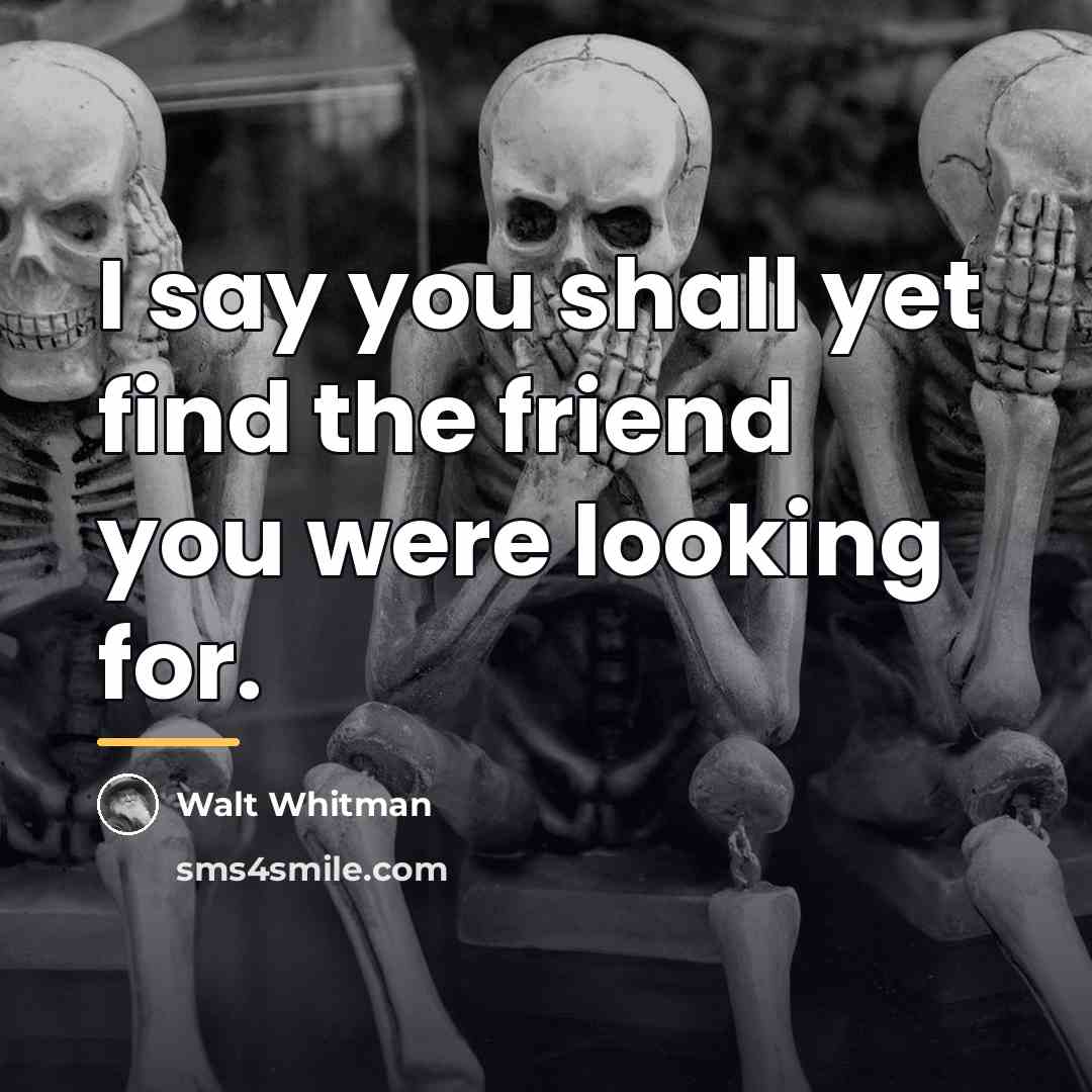 “I say you shall yet find the friend you were…” quote by Walt Whitman