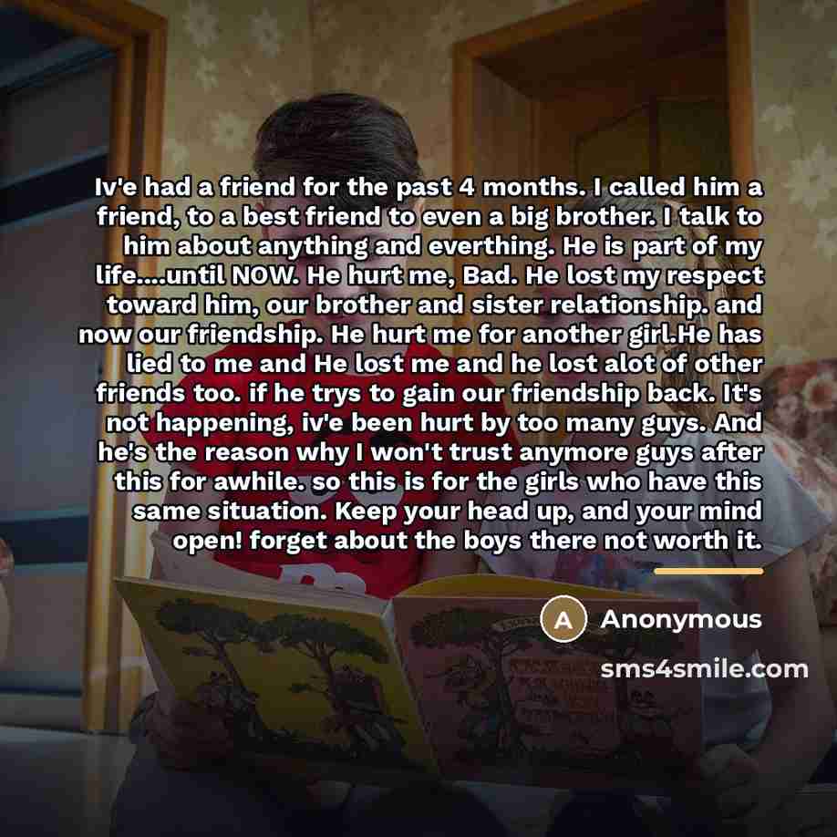“Iv'e had a friend for the past 4 months. I…” quote by Anonymous