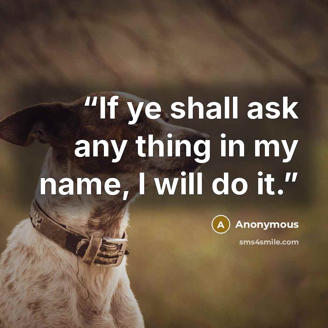 “If ye shall ask any thing in my name, I will do it.” quote by Anonymous