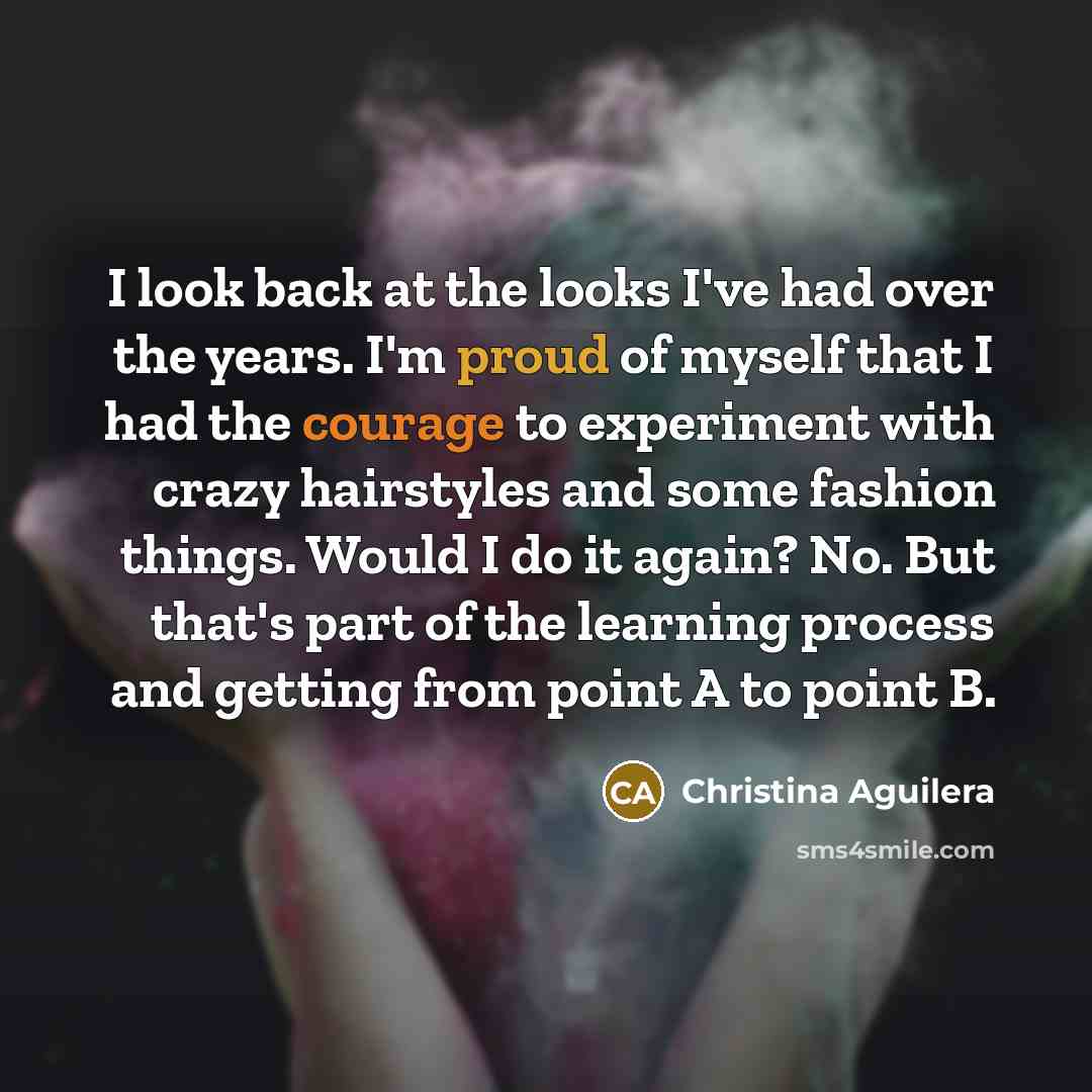 “I look back at the looks I've had over the…” quote by Christina Aguilera