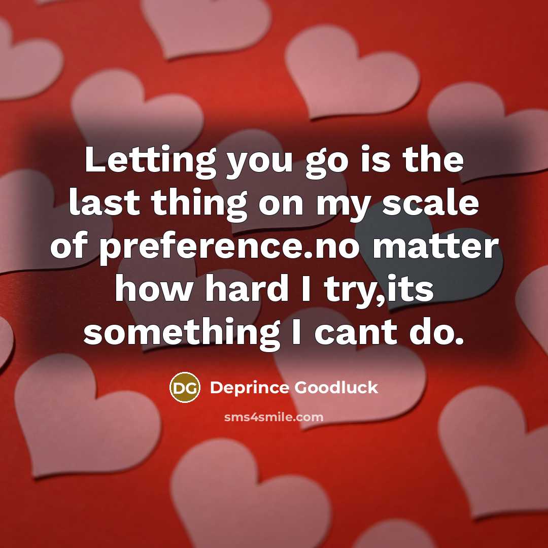 “Letting you go is the last thing on my scale…” quote by Deprince Goodluck
