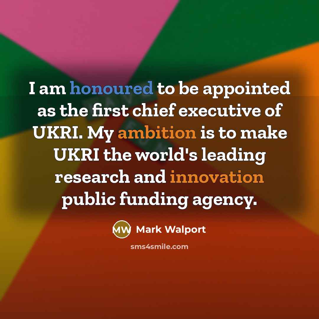 “I am honoured to be appointed as the first chief…” quote by Mark Walport