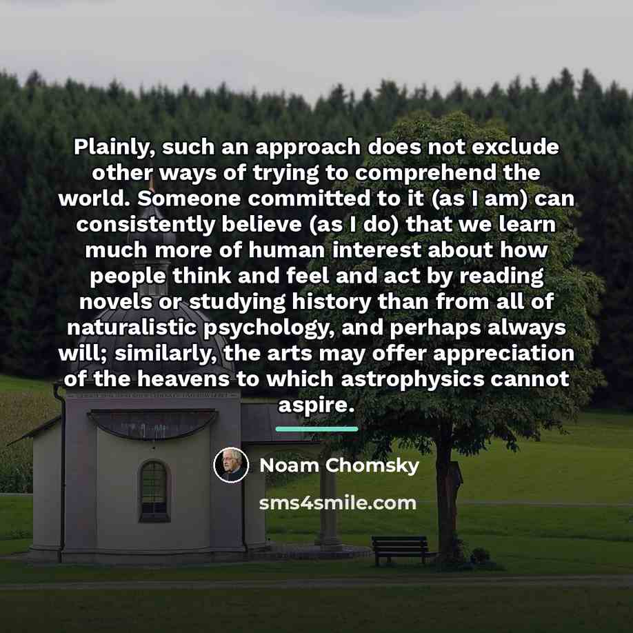 “Plainly, such an approach does not exclude other ways of…” quote by Noam Chomsky
