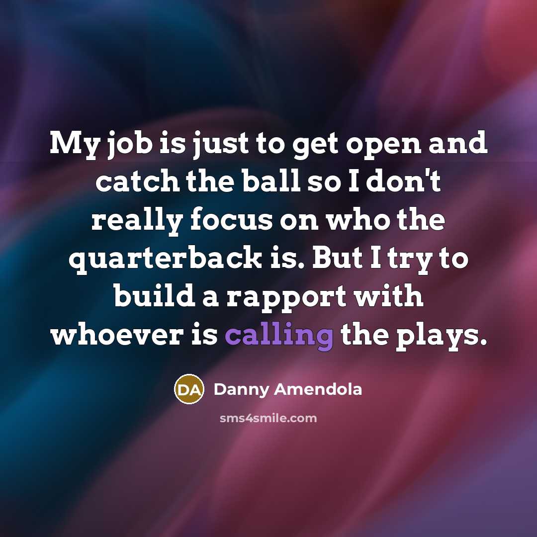 “My job is just to get open and catch the…” quote by Danny Amendola