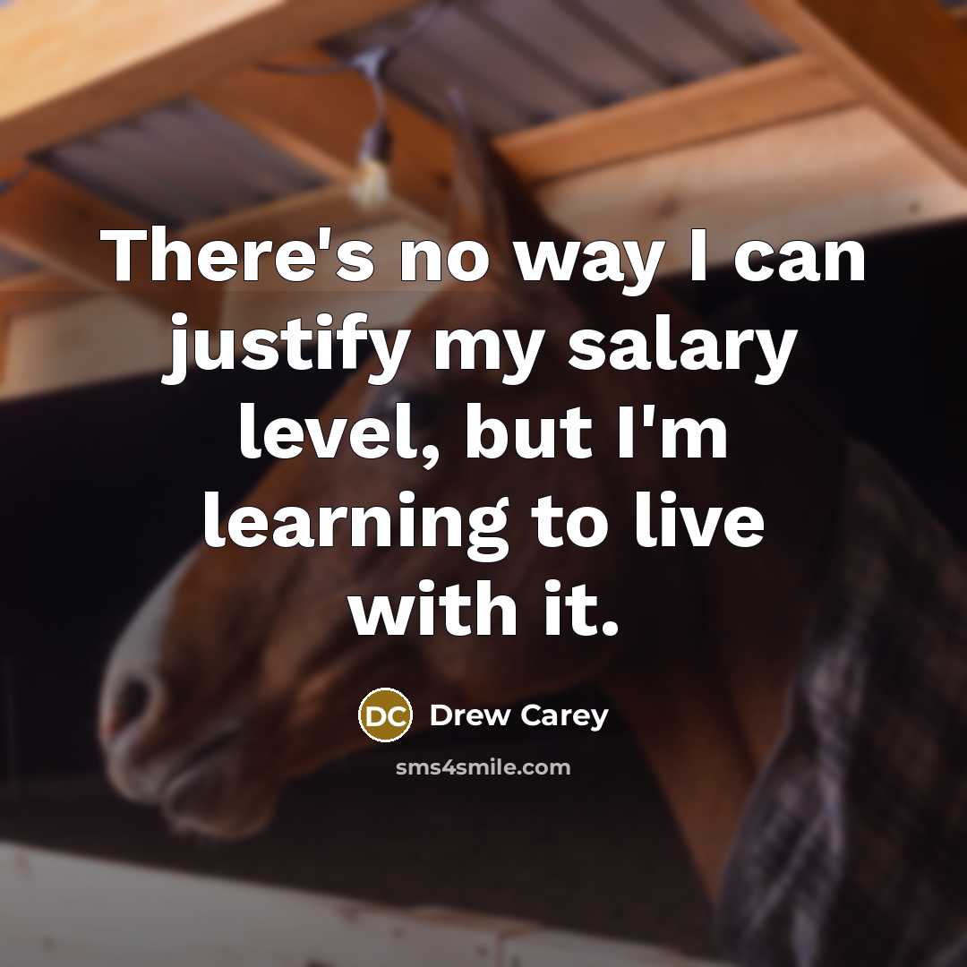 “There's no way I can justify my salary level, but…” quote by Drew Carey