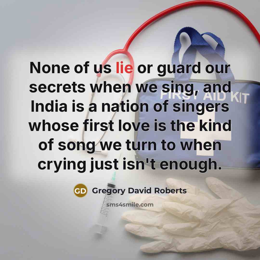 “None of us lie or guard our secrets when we…” quote by Gregory David Roberts