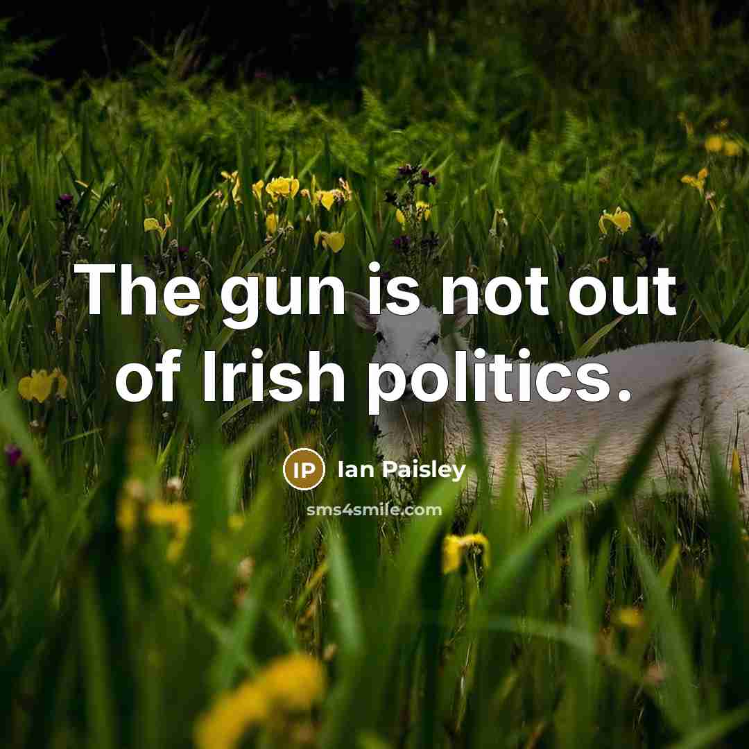 “The gun is not out of Irish politics.…” quote by Ian Paisley