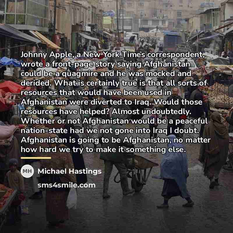 “Johnny Apple, a New York Times correspondent, wrote a front-page…” quote by Michael Hastings