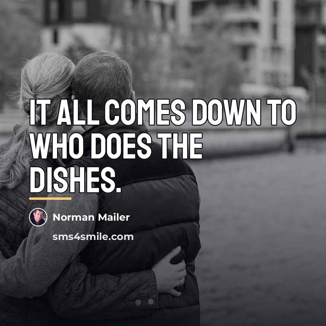 “It all comes down to who does the dishes.…” quote by Norman Mailer