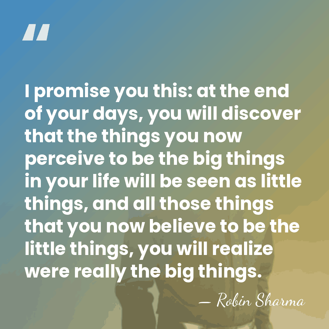 I promise you this: at the end of your days, you will&hellip; - Robin Sharma