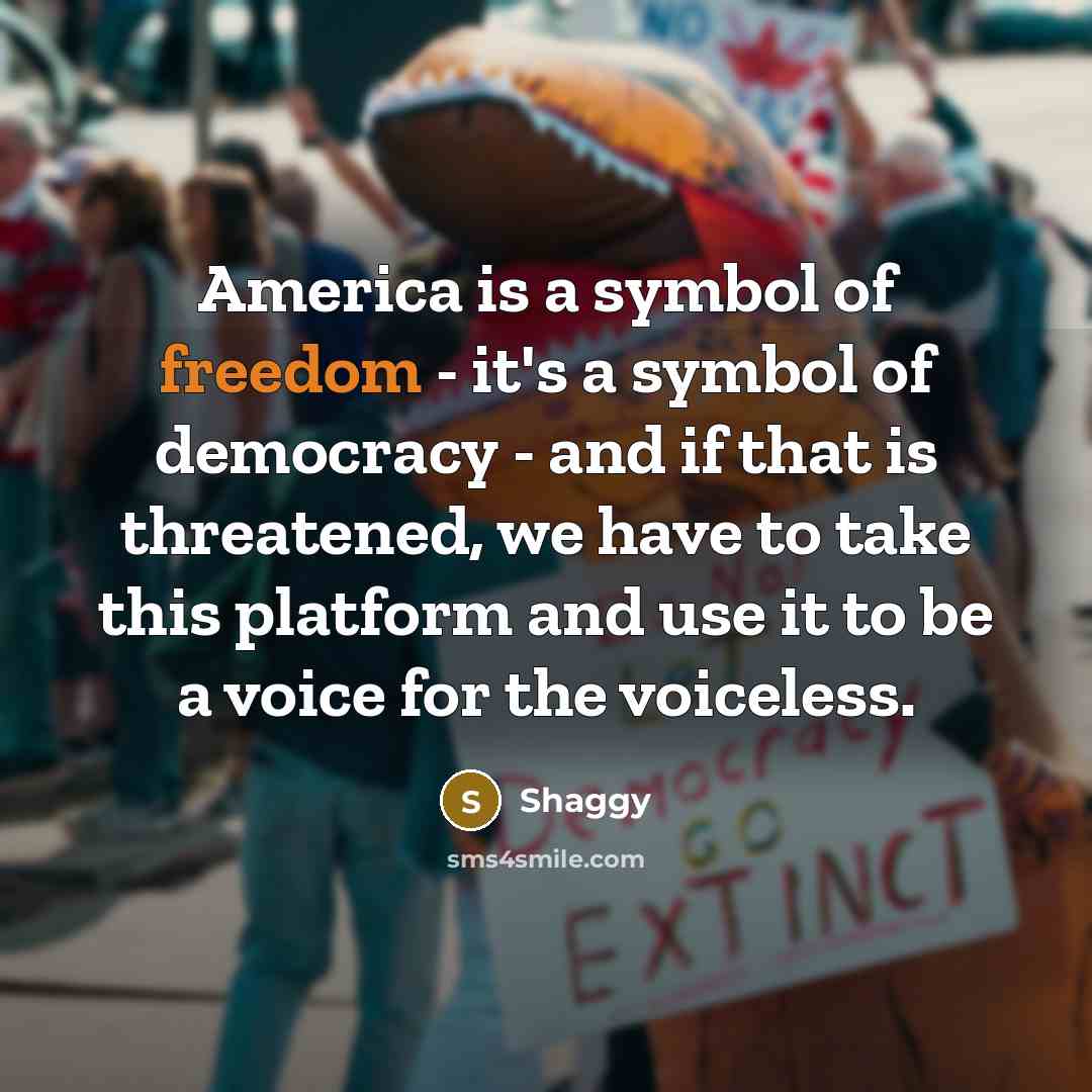 “America is a symbol of freedom - it's a symbol…” quote by Shaggy