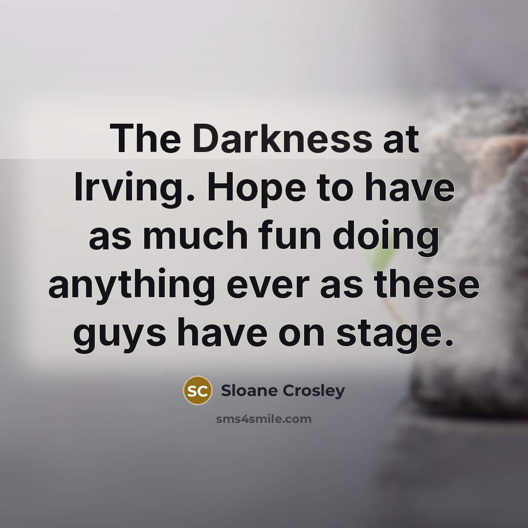 “The Darkness at Irving. Hope to have as much fun…” quote by Sloane Crosley