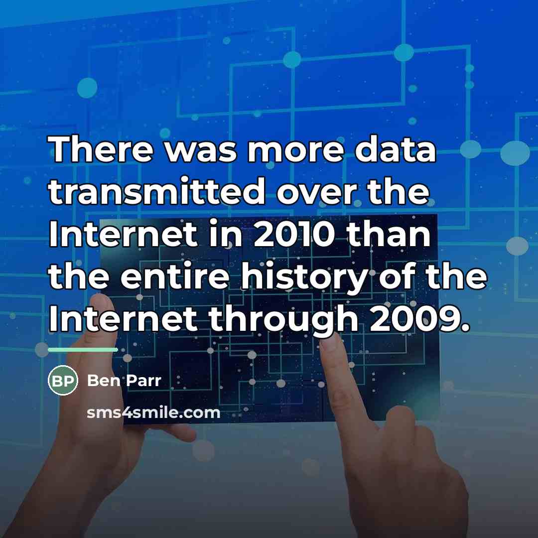 “There was more data transmitted over the Internet in 2010…” quote by Ben Parr