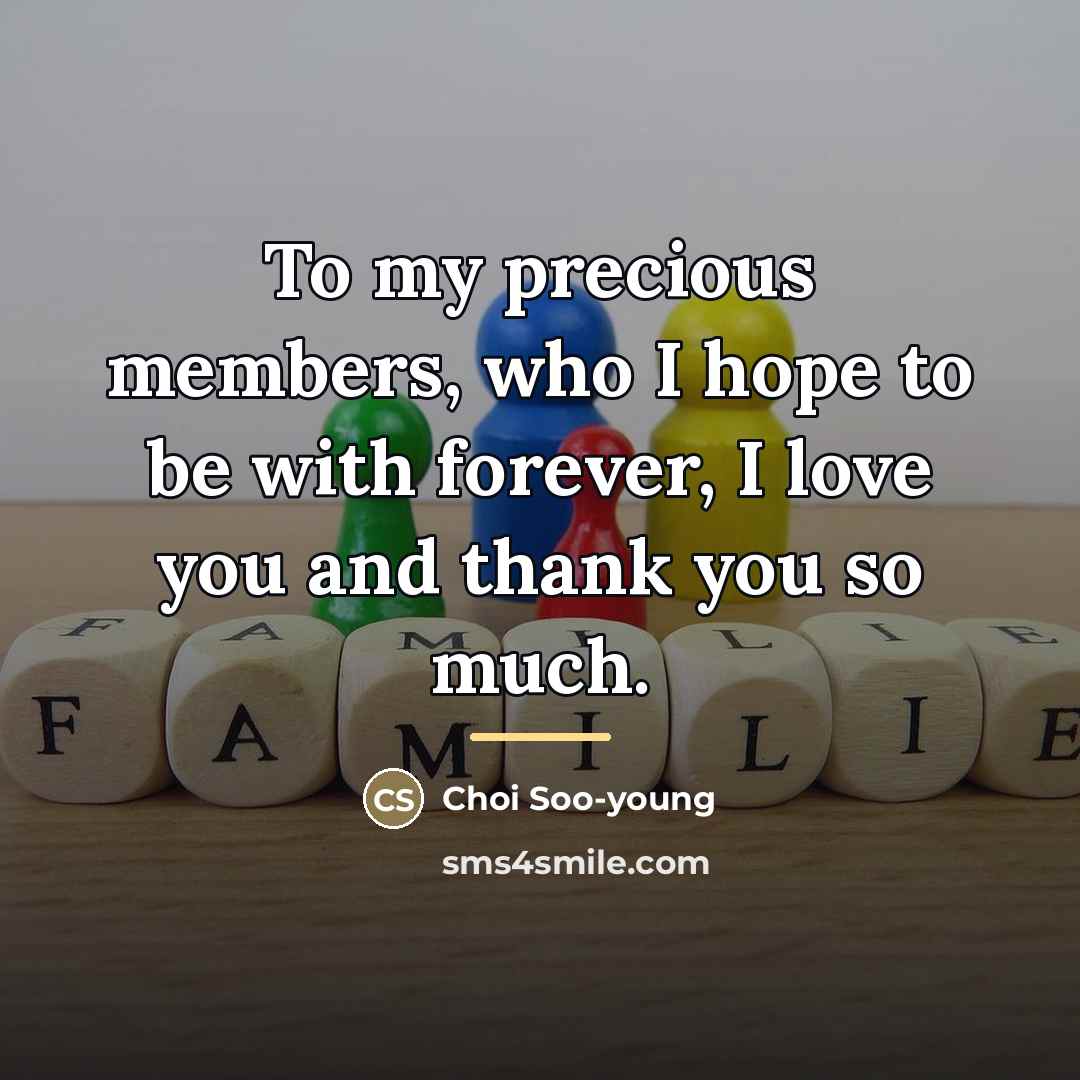 “To my precious members, who I hope to be with…” quote by Choi Soo-young