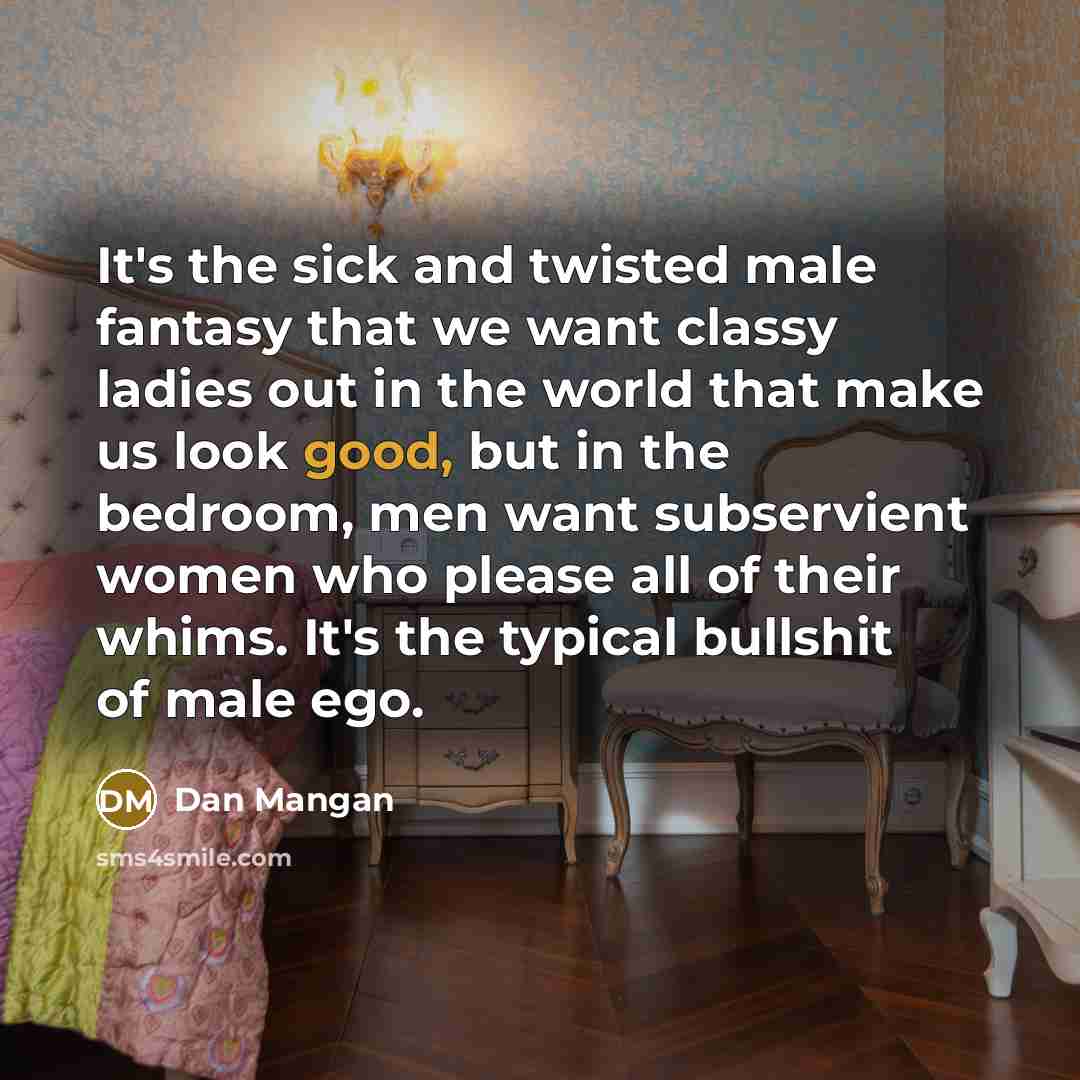 “It's the sick and twisted male fantasy that we want…” quote by Dan Mangan