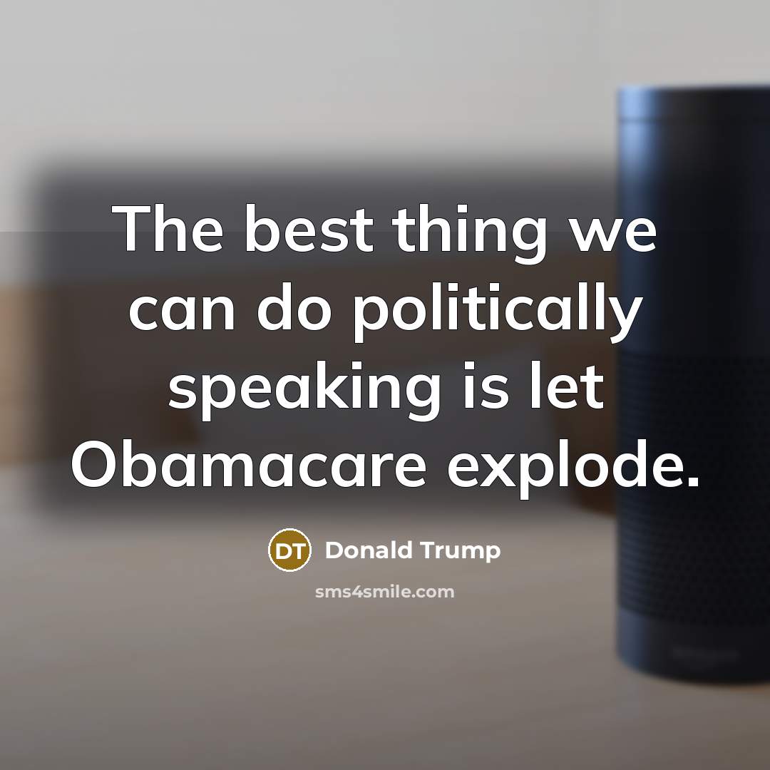 “The best thing we can do politically speaking is let…” quote by Donald Trump