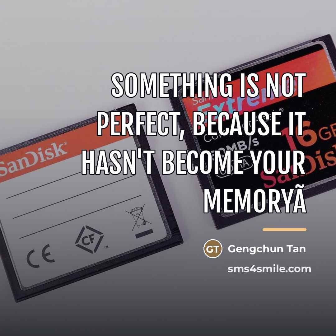 “Something is not perfect, because it hasn't become your memoryã…” quote by Gengchun Tan