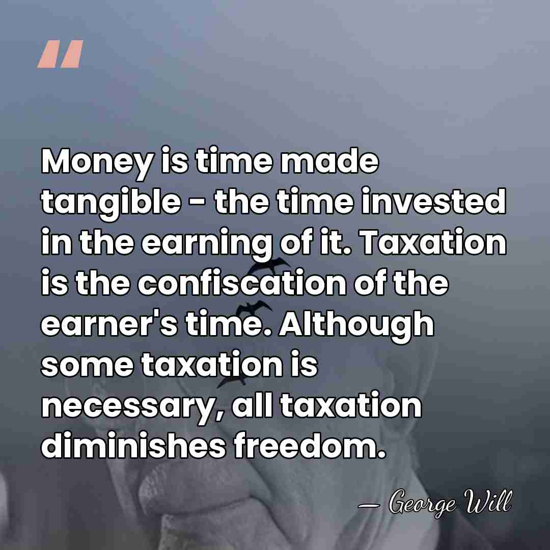 Money is time made tangible - the time invested in the earning&hellip; - George Will