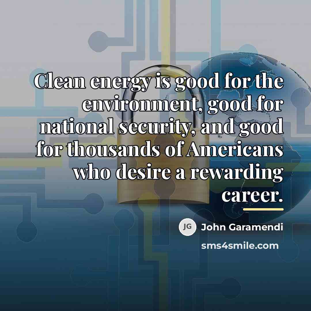 “Clean energy is good for the environment, good for national…” quote by John Garamendi