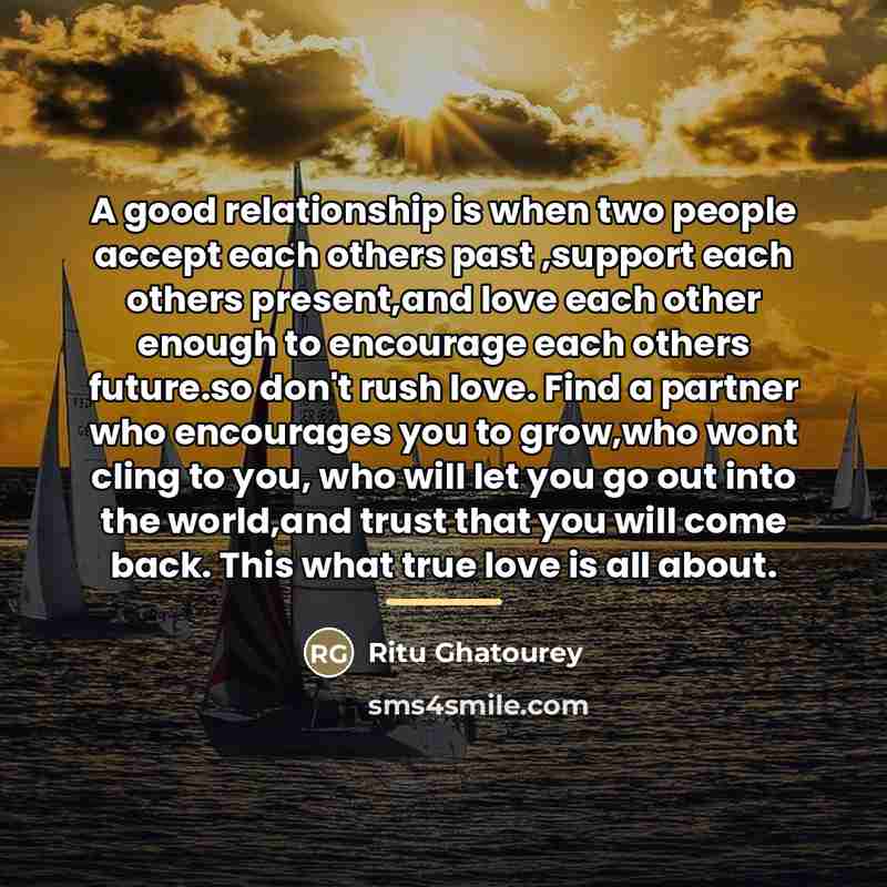“A good relationship is when two people accept each others…” quote by Ritu Ghatourey