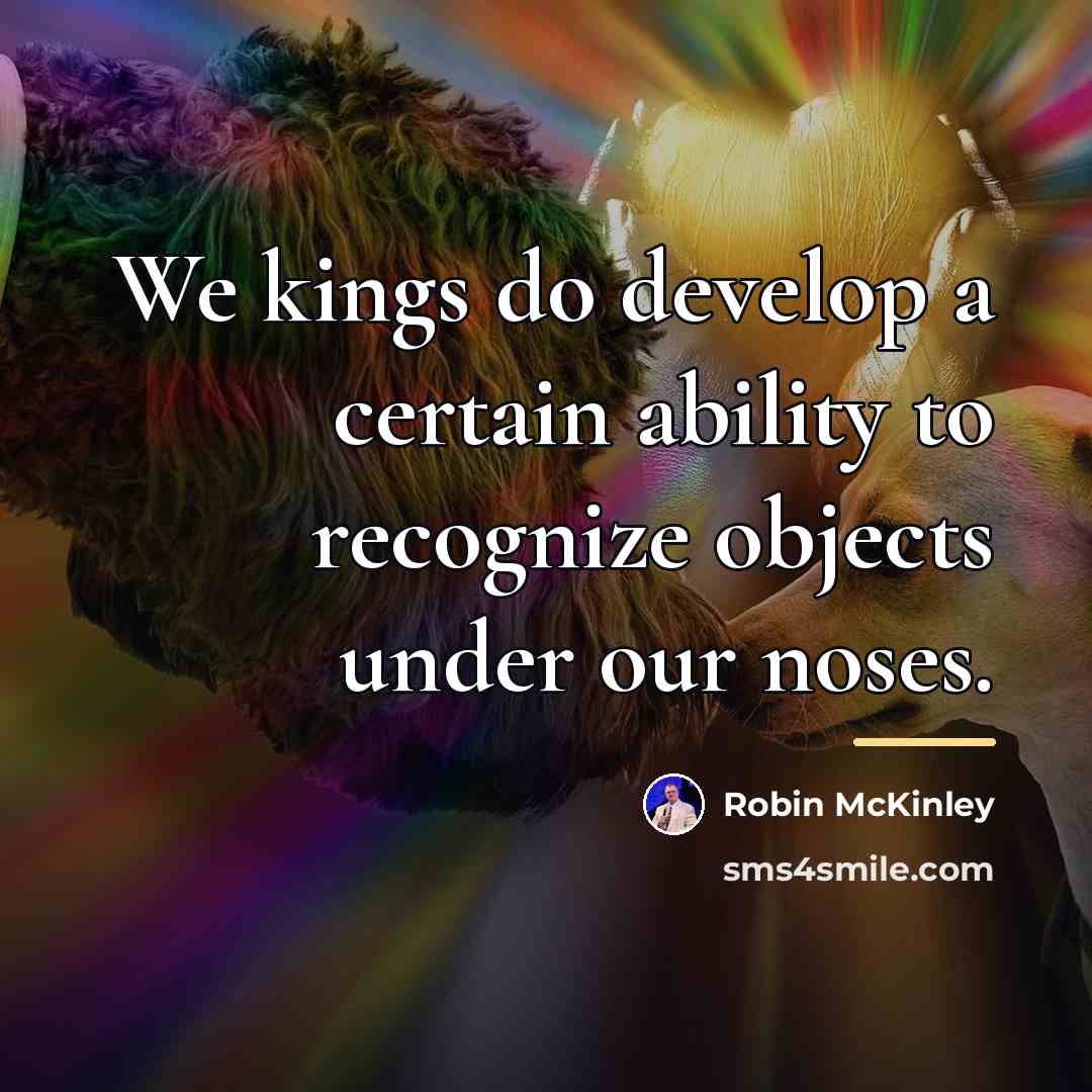 “We kings do develop a certain ability to recognize objects…” quote by Robin McKinley