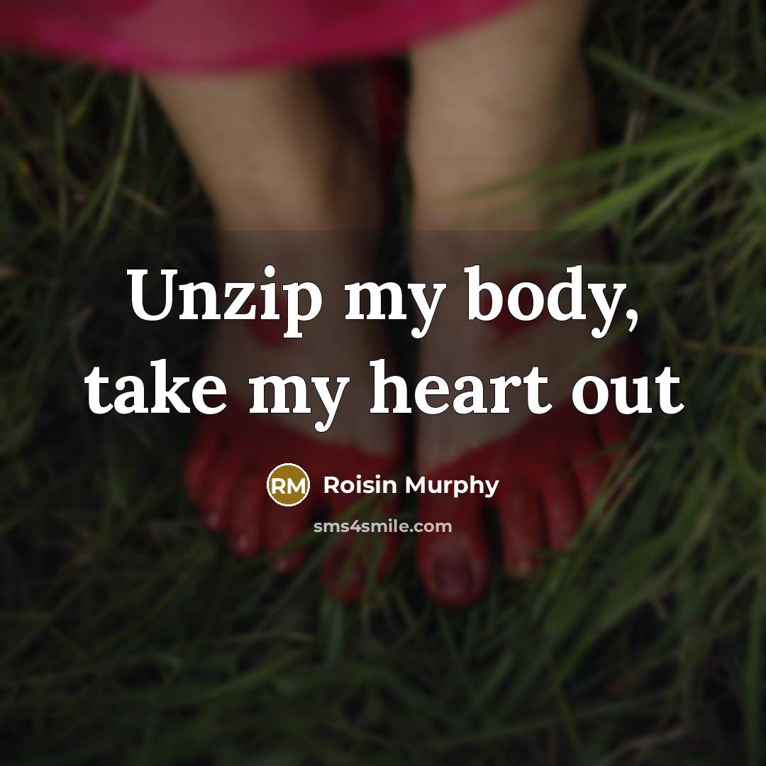 “Unzip my body, take my heart out…” quote by Roisin Murphy