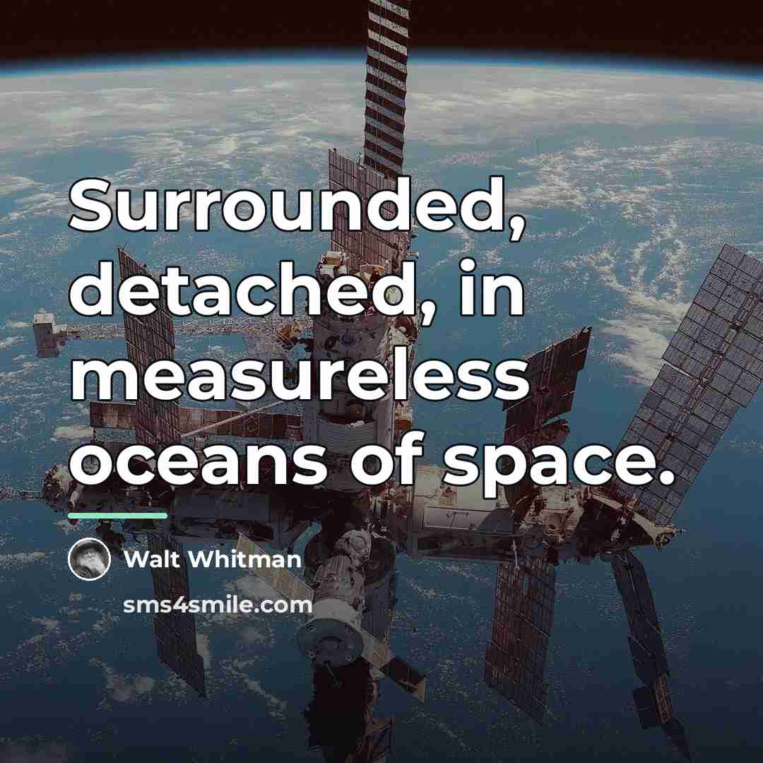 “Surrounded, detached, in measureless oceans of space.…” quote by Walt Whitman