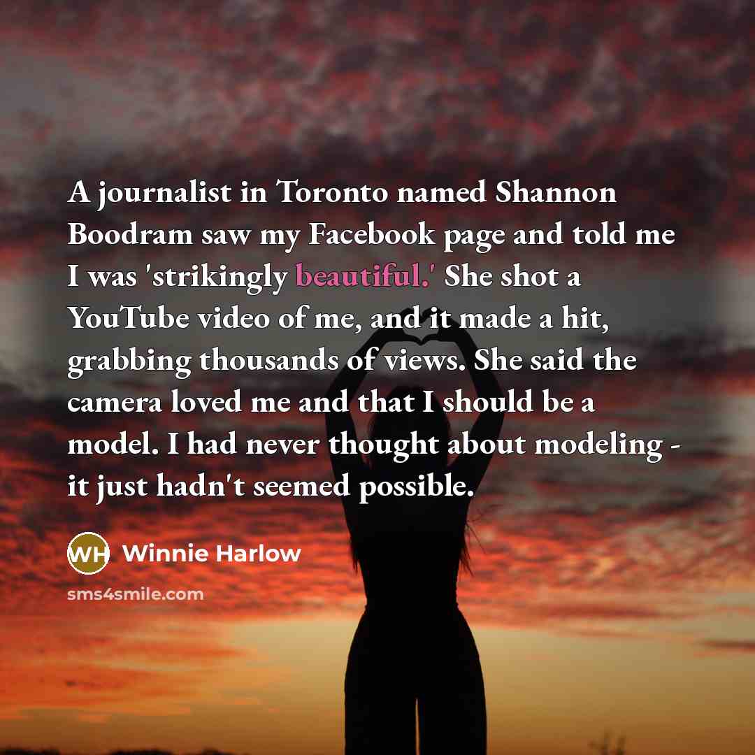 “A journalist in Toronto named Shannon Boodram saw my Facebook…” quote by Winnie Harlow
