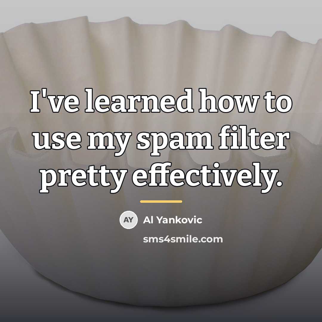 “I've learned how to use my spam filter pretty effectively.…” quote by Al Yankovic