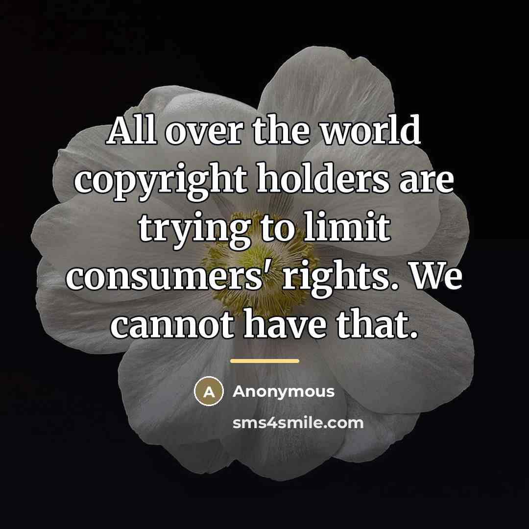 “All over the world copyright holders are trying to limit…” quote by Anonymous
