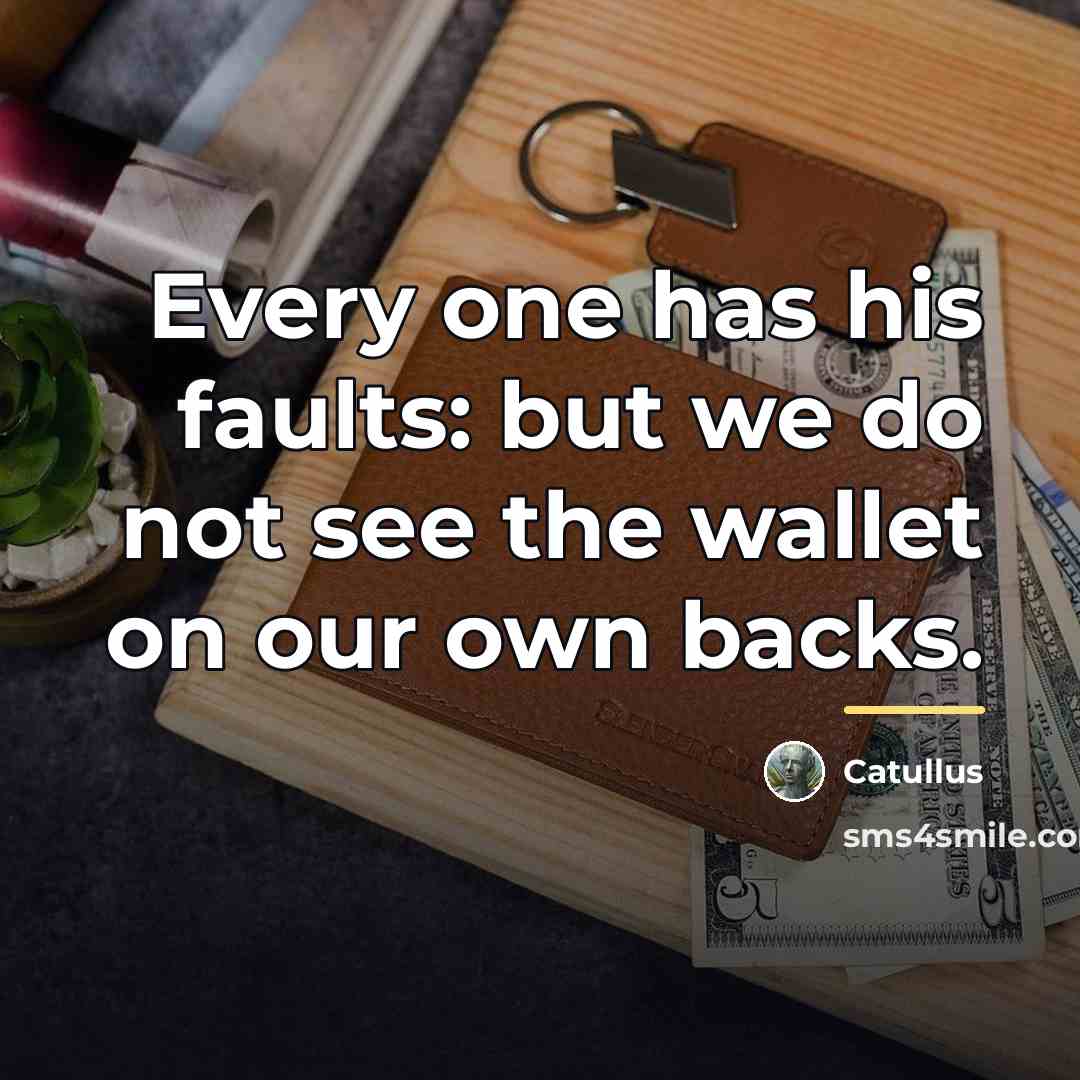 “Every one has his faults: but we do not see…” quote by Catullus