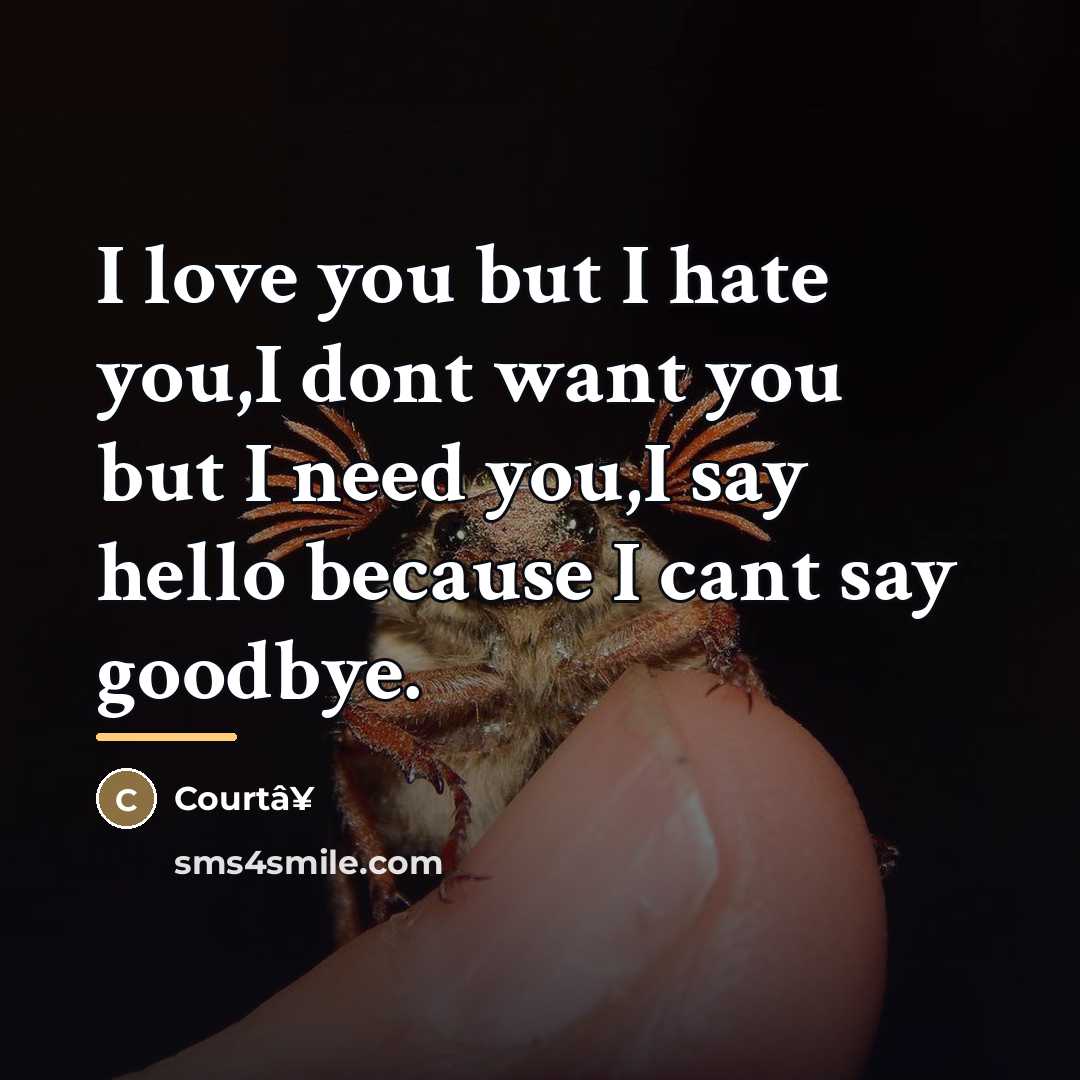 “I love you but I hate you,I dont want you…” quote by Courtâ¥