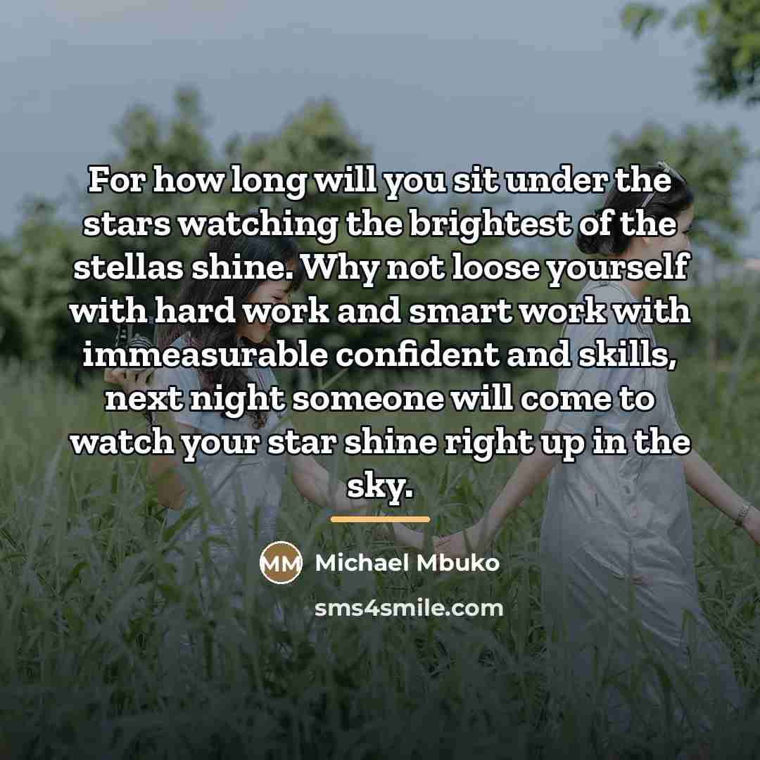 “For how long will you sit under the stars watching…” quote by Michael Mbuko