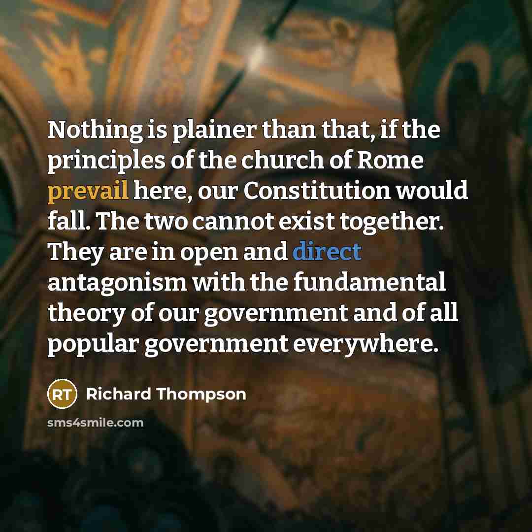 “Nothing is plainer than that, if the principles of the…” quote by Richard Thompson