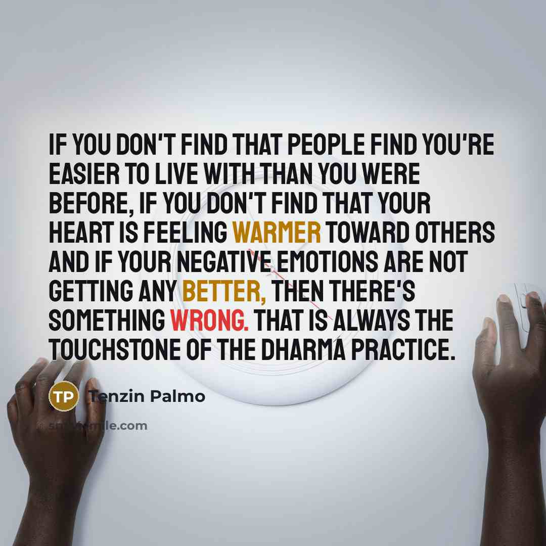 “If you don't find that people find you're easier to…” quote by Tenzin Palmo