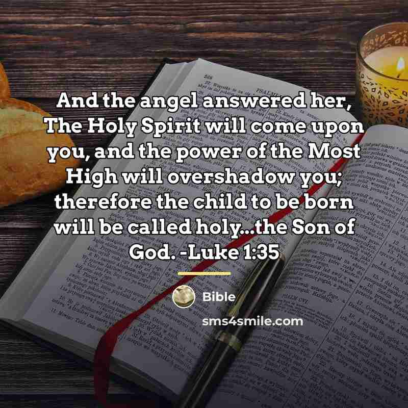 “And the angel answered her, The Holy Spirit will come…” quote by Bible