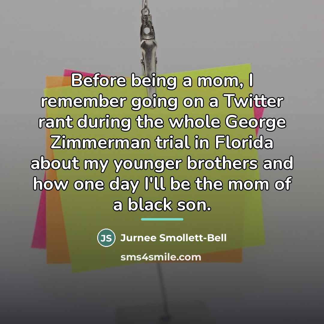 “Before being a mom, I remember going on a Twitter…” quote by Jurnee Smollett-Bell
