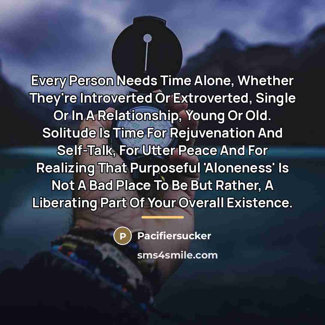 “Every Person Needs Time Alone, Whether They're Introverted Or Extroverted,…” quote by Pacifiersucker