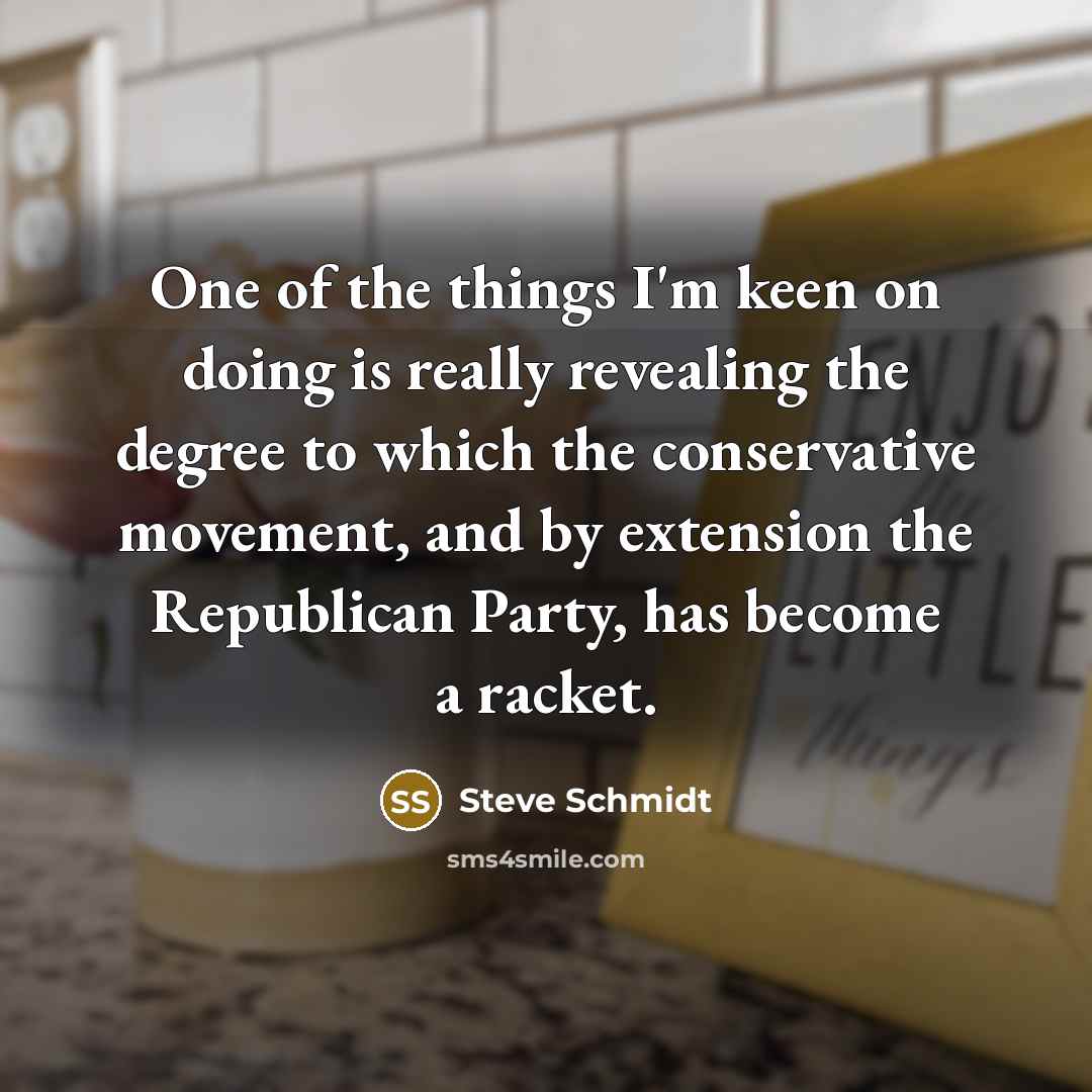 “One of the things I'm keen on doing is really…” quote by Steve Schmidt