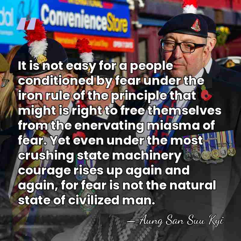 It is not easy for a people conditioned by fear under the&hellip; - Aung San Suu Kyi