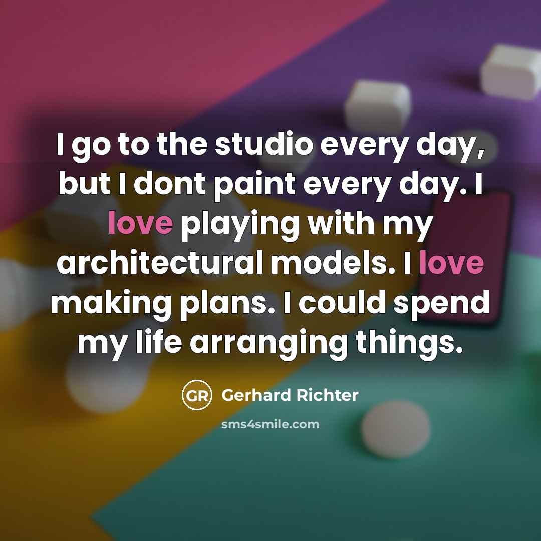 “I go to the studio every day, but I dont…” quote by Gerhard Richter