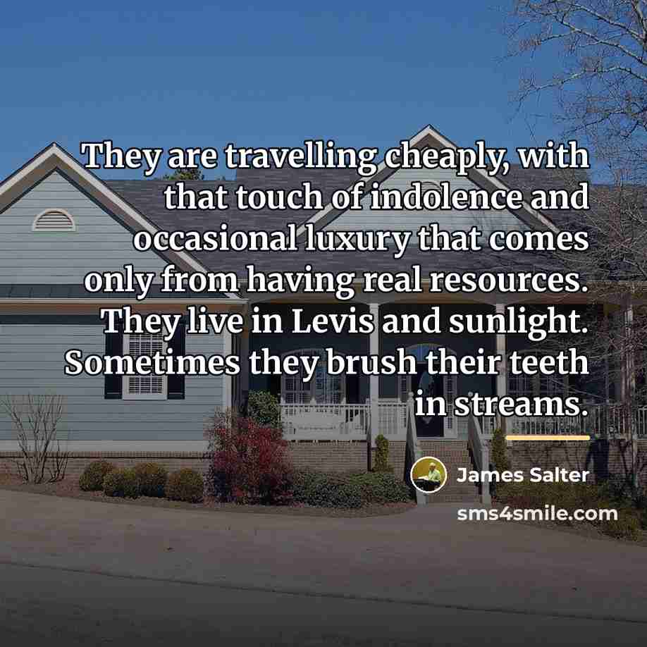 “They are travelling cheaply, with that touch of indolence and…” quote by James Salter