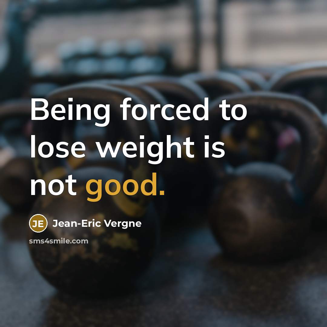 “Being forced to lose weight is not good.…” quote by Jean-Eric Vergne