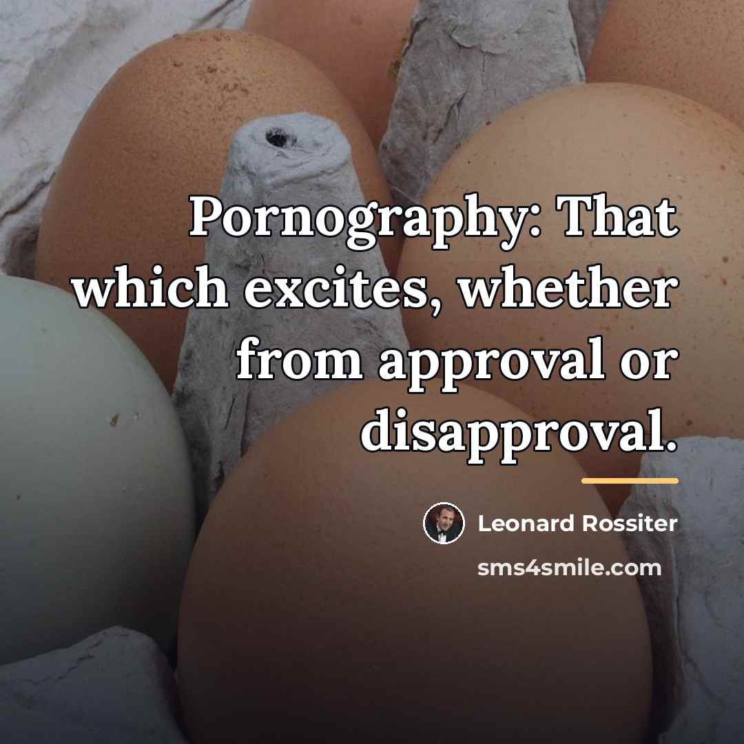 “Pornography: That which excites, whether from approval or disapproval.…” quote by Leonard Rossiter