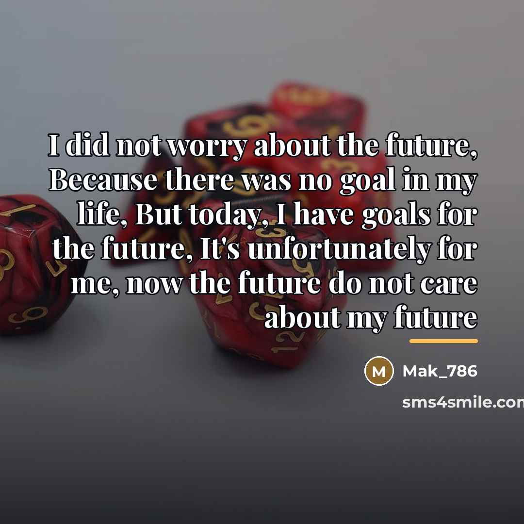 “I did not worry about the future, Because there was…” quote by Mak_786